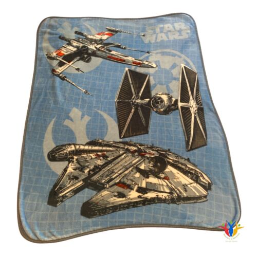 Northwest Company Star Wars X-Wing Tie Fighter Millenium Fleece Blanket Throw N1 - Foto 1 di 3