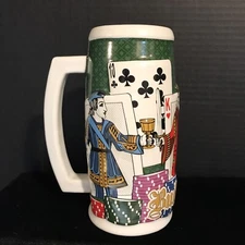 ANHEUSER BUSCH LIMITED EDITION POKER STEIN-NIB W/ COA-7 1/2” TALL