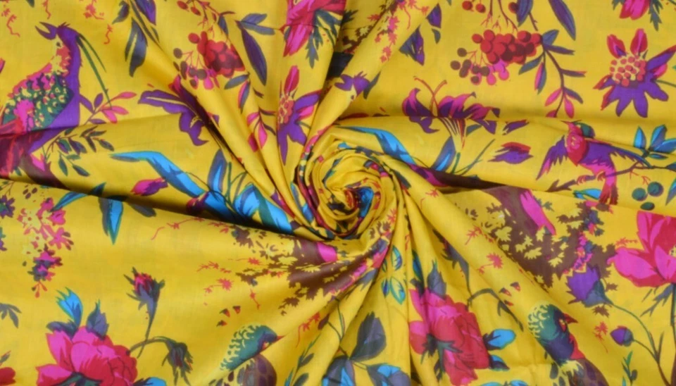 Indian Fabric Cotton Fabric By Yard Hand Block Print fabric Dressmaking Birds Ar - Image 3 of 4