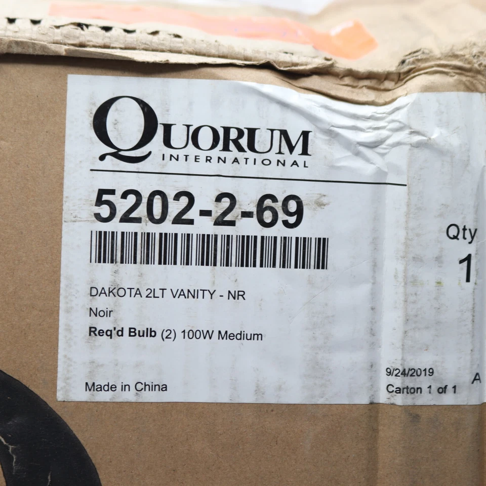 Quorum Contemporary Modern Two Light Vanity Black Finish 520-2-69 - Imagem 2 de 4