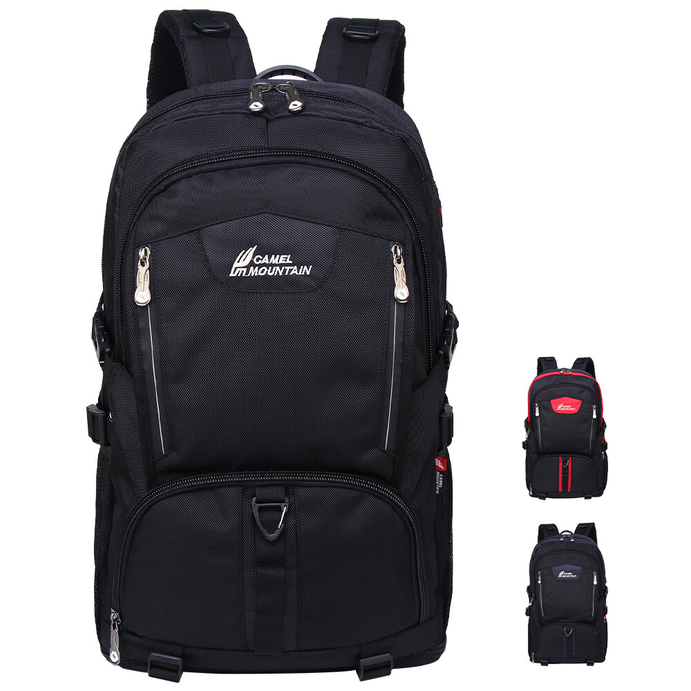 Men Women Travel Backpack Fits 17” Laptop in Black, Red, Blue USA Style  -image
