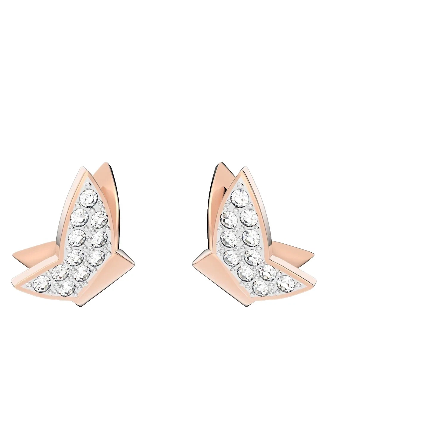 Ouro Rosé Swarovski Crystal Stud Brincos