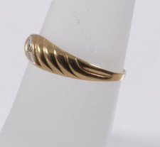 Gold ring ring gold 333 ring with white stone