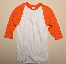 AUTHENTIC VINTAGE 70s Russell Athletic Orange Blank Baseball T-Shirt S - 4714