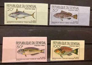 Senegal,fish  "Imperf" S.C.#270-3,MNH,Complete set of 4 as issued in 1966