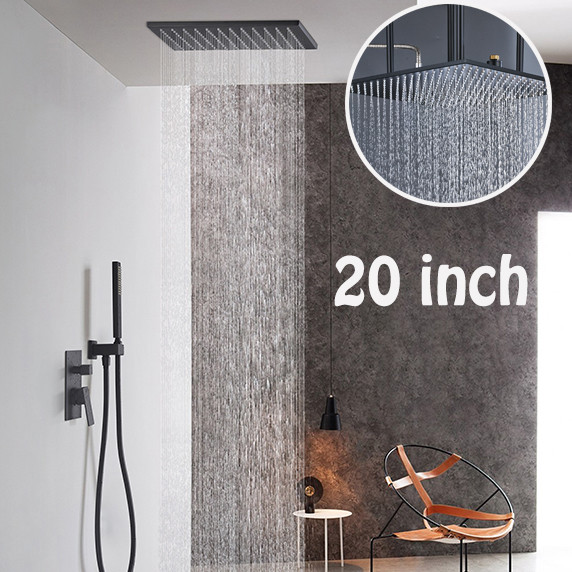 oil rubbed bronze rain shower head and handheld combo