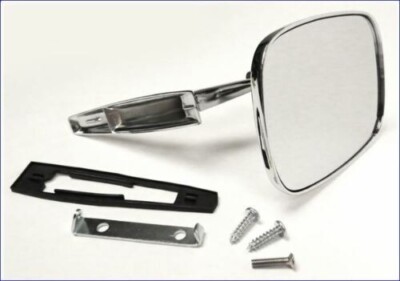 GM 1970-1972 Chrome Rectangular Side Mirror Pair – Left & Right Door Mirrors With Hardware Kit