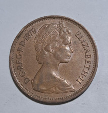 1979 United Kingdom 2 Pence Queen Elizabeth II   Ostrich feathers 7.12g 25.9mm