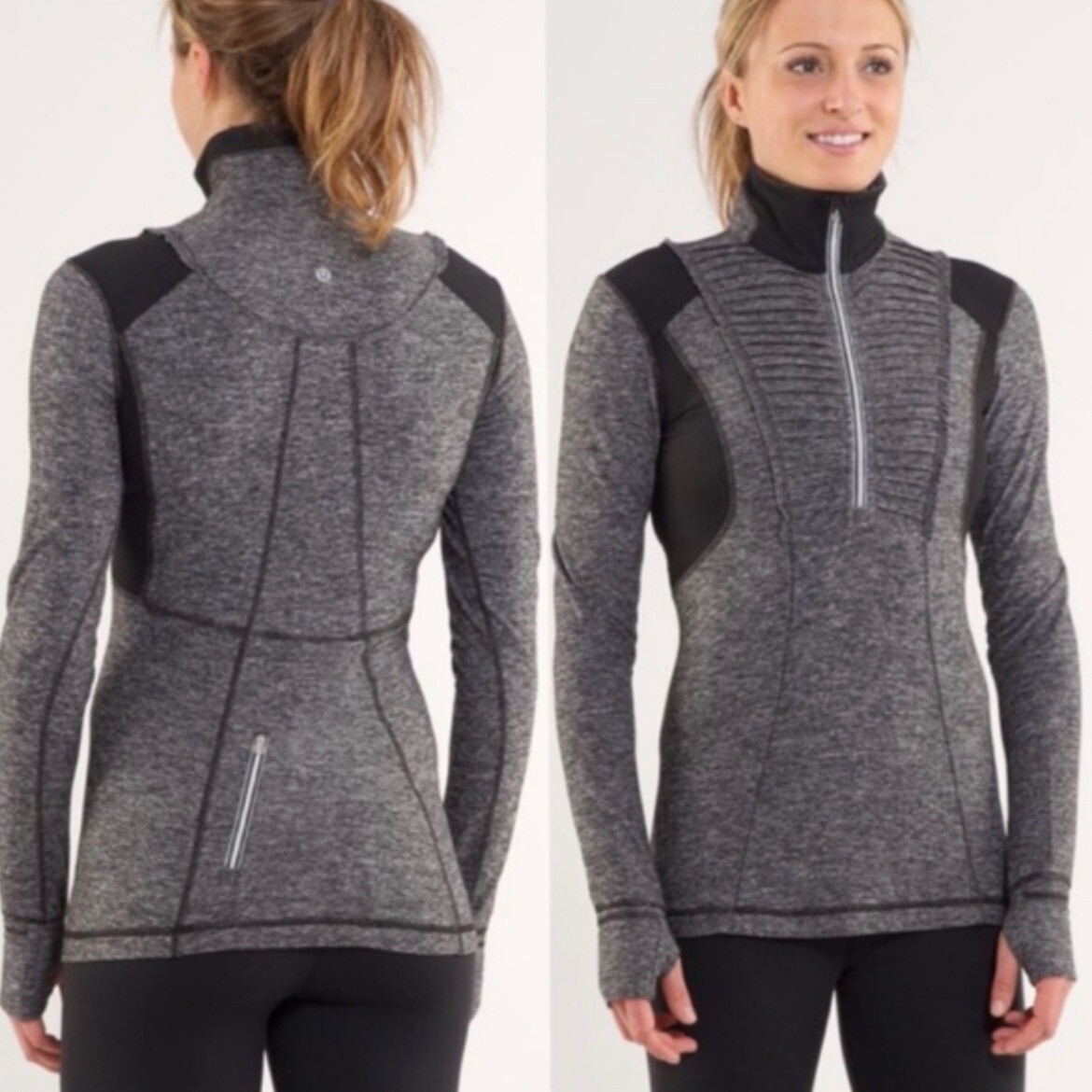 Lululemon Run Your Heart Out Pullover in Heathered Black Size 6 | eBay
