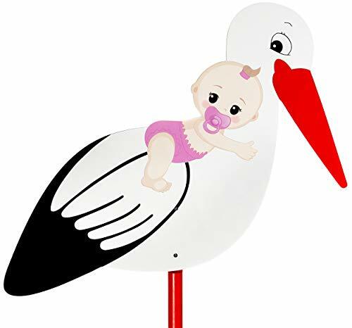 Großer Storch Aus Holz Klapperstorch Zum Stecken Für Innen U. Außen Geburt Baby - Bild 22 von 25