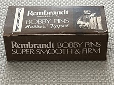 Rare Vintage REMBRANDT Professional Hair Bobby Pins 207 Smooth Black Rubber Tip