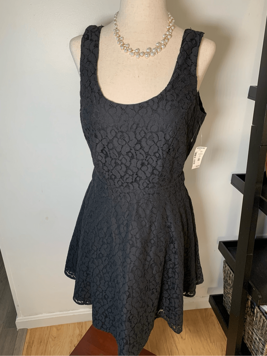 aeropostale black lace dress size medium vintage black dresses