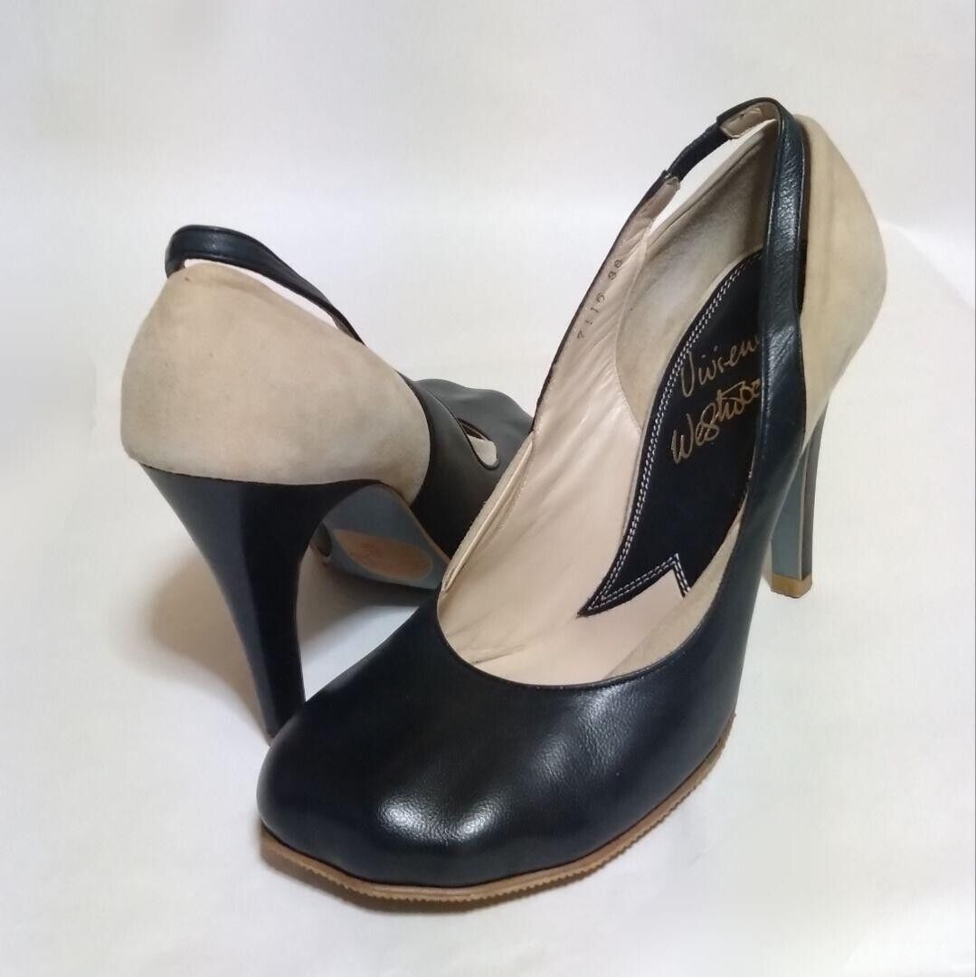 Vivienne Westwood Animal Toe Pumps size36 Black x Ivory USED Vivienne Westwood Animal Toe Pumps size36 Black x Ivory USED