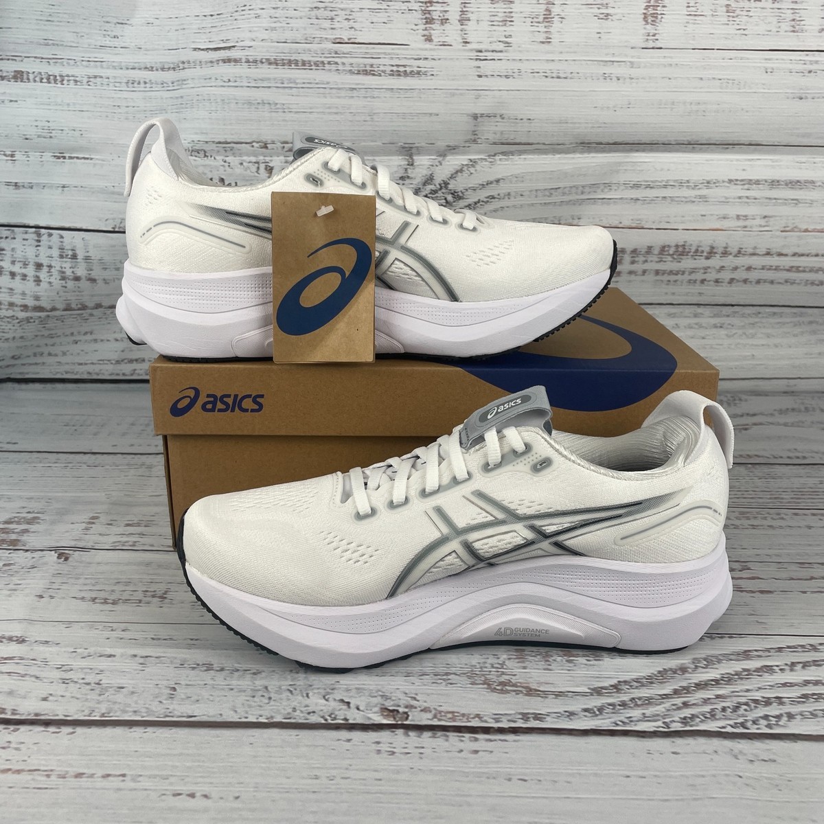 Asics Gel Kayano 32 Mens Sz 8 Running Shoes White Pure Silver | eBay