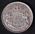 Canada 1948 50c Fifty Cent Silver Coin King George VI VF Very Fine .800 Silver