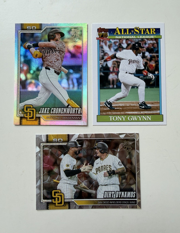 Topps 2026 San Diego Padres 3-Card Lot Gwynn All-Star Cronenworth Dirt Dynamos
