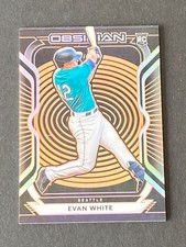 Evan White RC 2021 Panini Obsidian Etch Orange #ed 3/28
