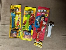 Four Pez dispensers - Gonzo, Hulk, Wonder Woman, Snoopy