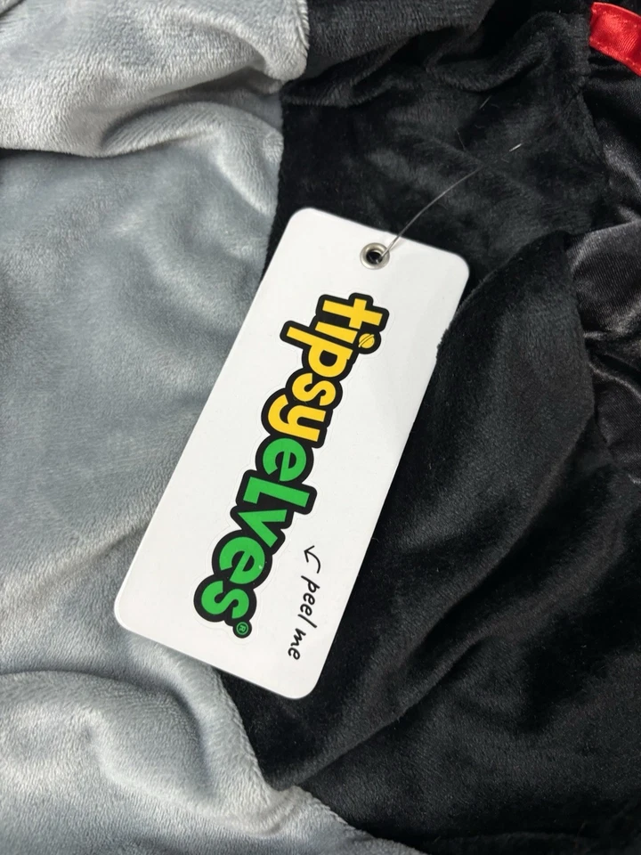 Mono Tipsy Elves Para Mujer XS Murciélago Cremallera Completa Disfraz de Halloween Terciopelo Con Capucha Foto 4 de 4