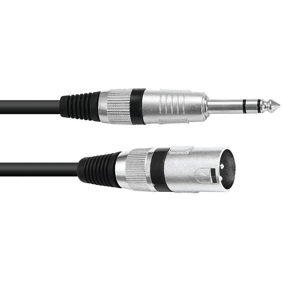 Аудиокабель Omnitronic Adaptercable XLRMJack стерео 09 м bk Аудио кабель NEU 2190₽