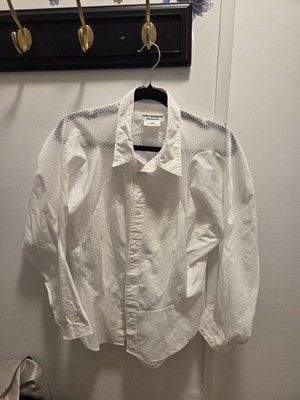 Junya Watanabe Comme des Garcons Mesh Eyelet Shirt Blouse Large JK-B020