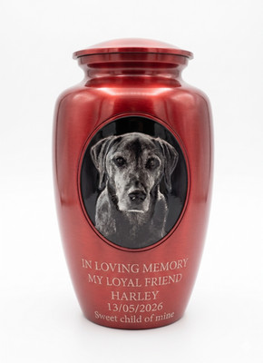 Personalized Dog Cremation Urns with engraving and picture