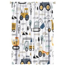Construction Truck Blackout Curtains for Bedroom,Boys Kids Hand Painting Cart...