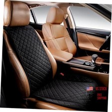Faux Suede Front Car Seat Cover, Seat Protector, 1 Unit, Black BLACK WS SU