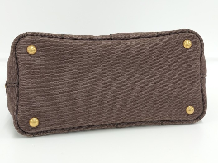 PRADA Canapa Tote 2WAY Handbag Canvas Brown from japan thumbnail 8