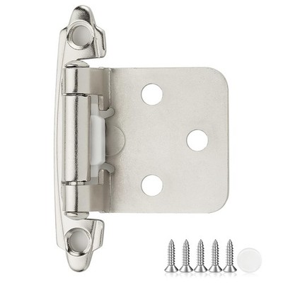 30 PCS 1/2 Inch Overlay Brushed Nickel SemiConcealed Self Closing Hinge