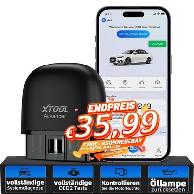 XTOOL AD20 PRO OBD2 Bluetooth Autodiagnosetool Codeleser für alle Systeme DE