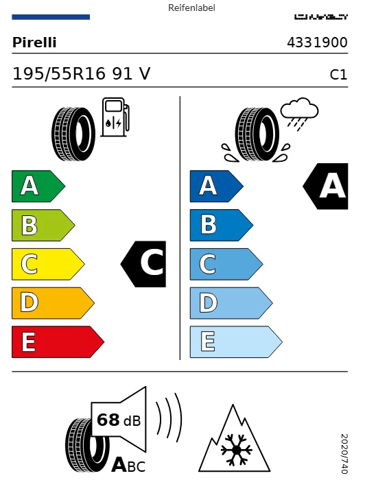 1x 195/55 R16 91V Ganzjahres Reifen Pirelli Cinturato Allseason SF2 Demo DOT 23 - Bild 3 von 3