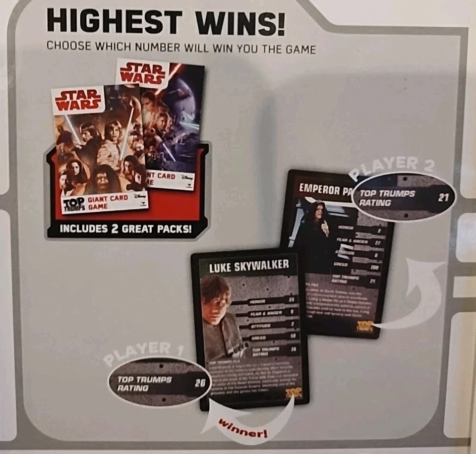 100% Complete STAR WARS Top Trumps 2 Pack Giant Card Game Metal Tin Box - Image 4 of 4