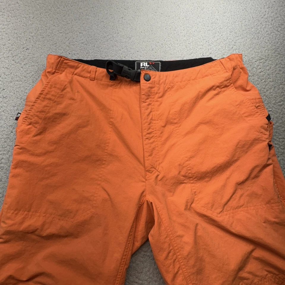 VINTAGE Polo Ralph Lauren Pants Men 36x31 Orange Belted Prison Paratrooper RLX - Image 3 of 4
