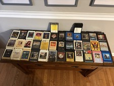 Lot of 38 Mixed Artists 8 Track Cassette Collection LEATHER CASE INCLUDED