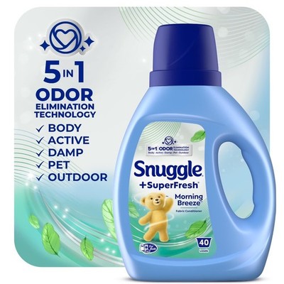 Liquid Fabric Softener with Odor Eliminator Morning Breeze Scent 35.7 oz 40