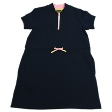 THE MARC JACOBS Girl Navy Fleece Lined Drawstring Waist Short Sleeve Dress 8 NWT