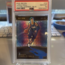 LAMELO BALL ROOKIE 2020-21 RECON FUTURE LEGENDS BLUE SP #  /99 PSA 10 pop 2