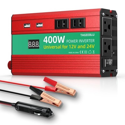TAGEEBLU 400W Power Inverter, DC 12V/24V to 110V AC Car Inverter for Truck,