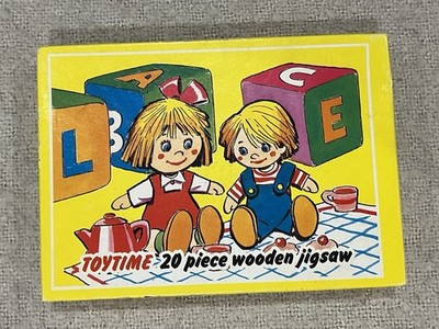 Vintage Toytime Holzpuzzle 20 Teile komplett mit Box Made in England