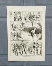 Antique 1880s Seasons Outdoor Racing Game Paper Chase Sport Book Print Cartoon 