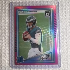2025 Panini Donruss Rated Rookie Kyle McCord #325 Optic Preview Pink Prizm (RC)
