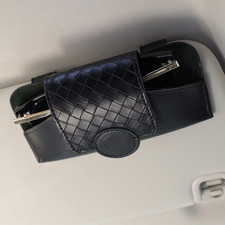 Sunglasses Holder for Car Visor Leather Glasses Case with Clips for Car Visor Au