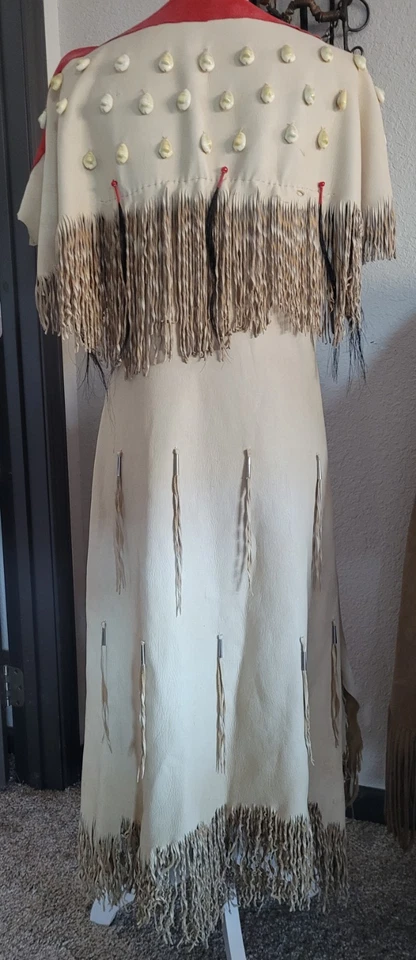 Native American Buckskin Dress Hand Made Leather - Image 3 of 4