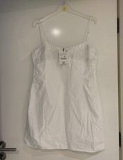 Zara White Short Poplin Embroidered Dress size XL BNWT