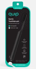 Quip Sonic Toothbrush Adult Black Smart Rechargeable Electric with Travel Cover