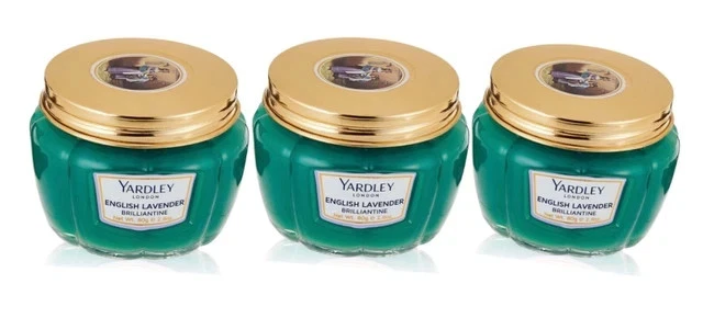 3x Yardley London English Lavender Green brilliantine Hair Pomade 80g