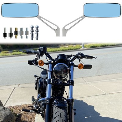 Rectangle Motorcycle Rearview Mirrors For Harley Cruiser Bobber Chopper Softail