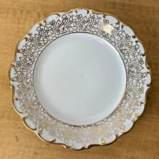 Antique PMB House of Dresden Gold Filigree Bread Plate