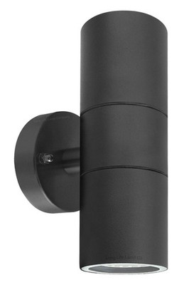 Long Life Lamp Company Doppelwandleuchte schwarz Edelstahl matt 